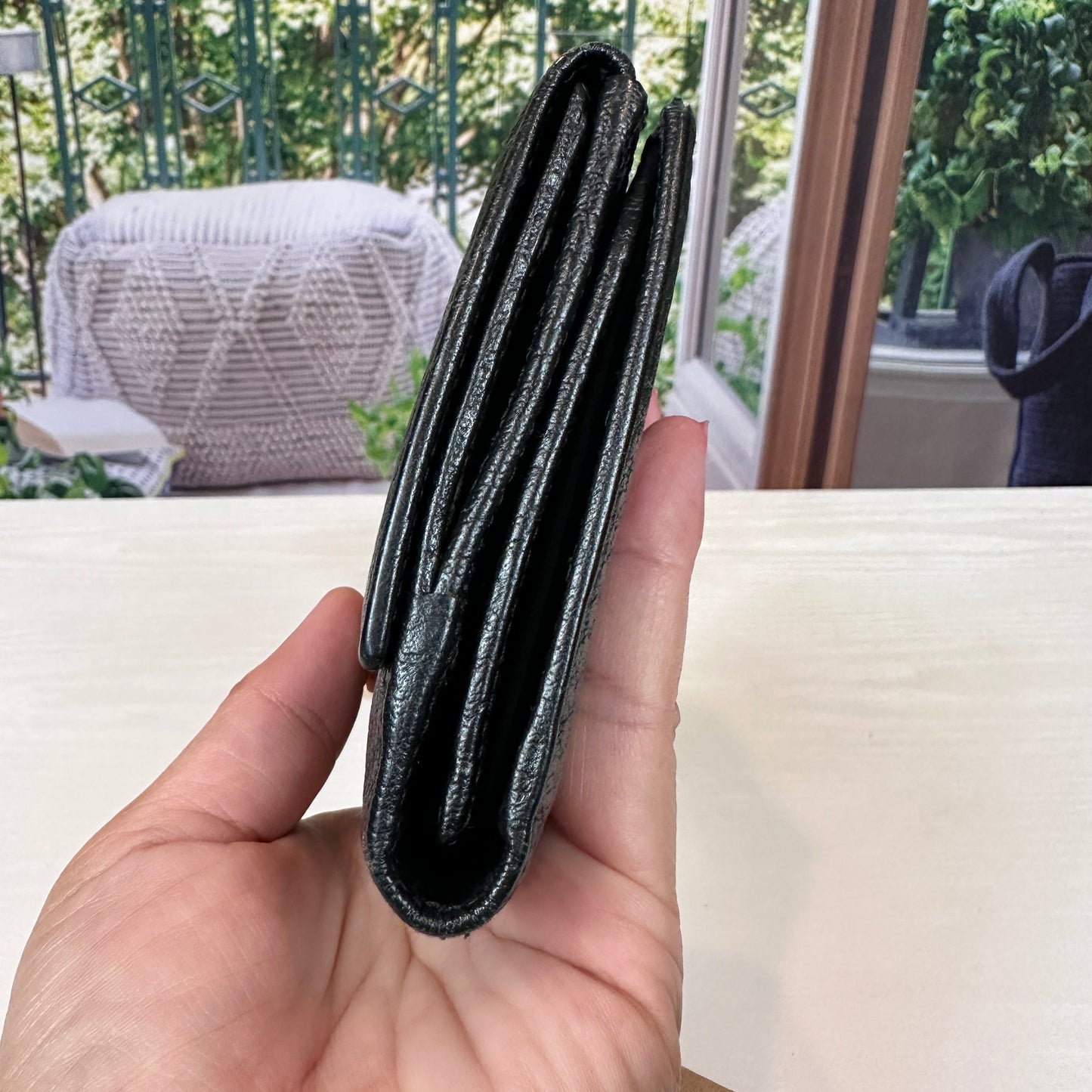 Gucci Junco Black Leather Folio Long Wallet