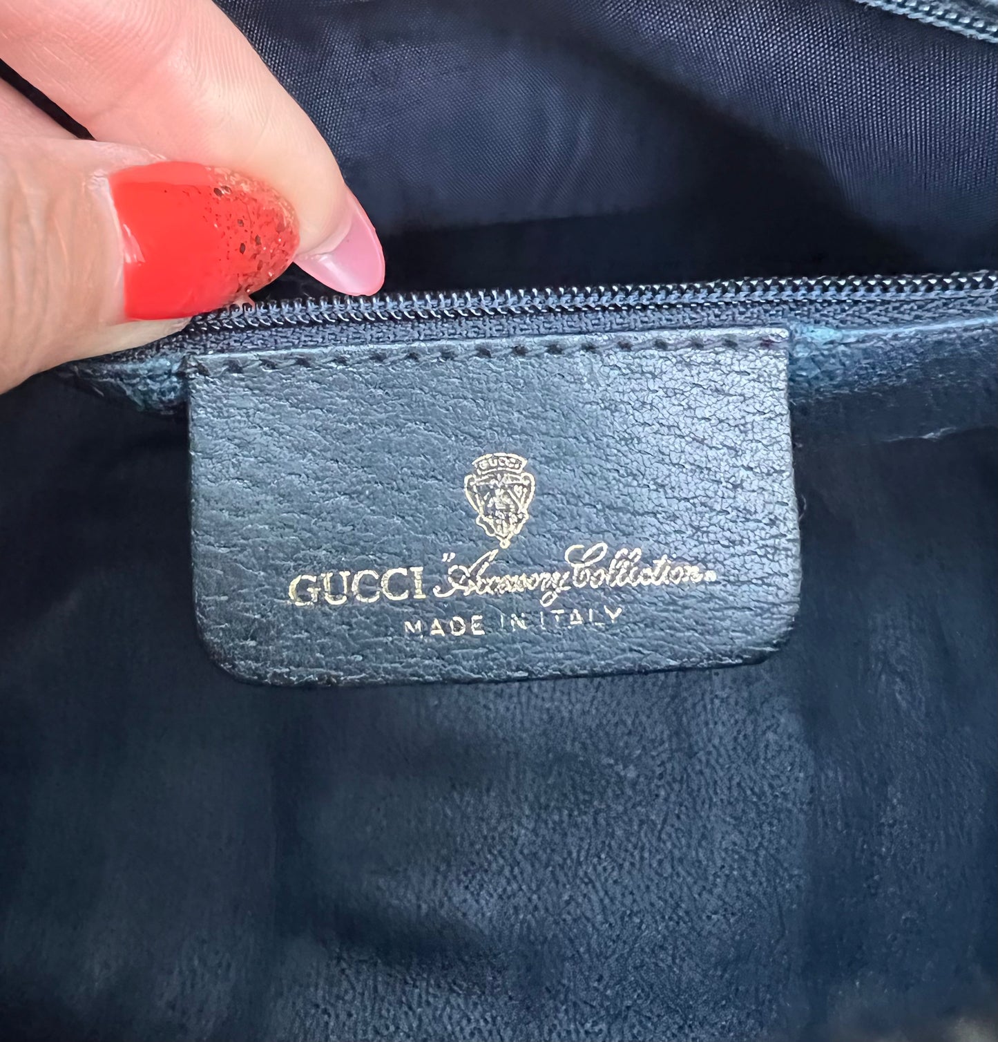 Vintage GG Supreme Navy Blue Boston Bag