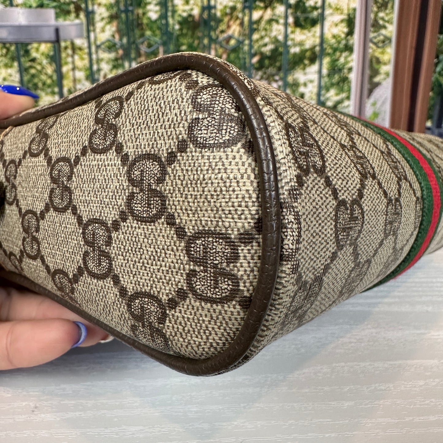 Gucci Vintage GG Web Sherry Line Clutch Bag