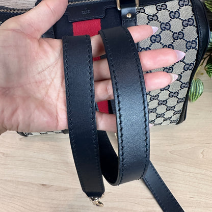 Gucci Original GG Canvas Medium Boston Bag Navy Blue
