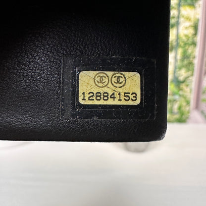 Chanel Black Caviar Leather Vintage Timeless CC French Wallet