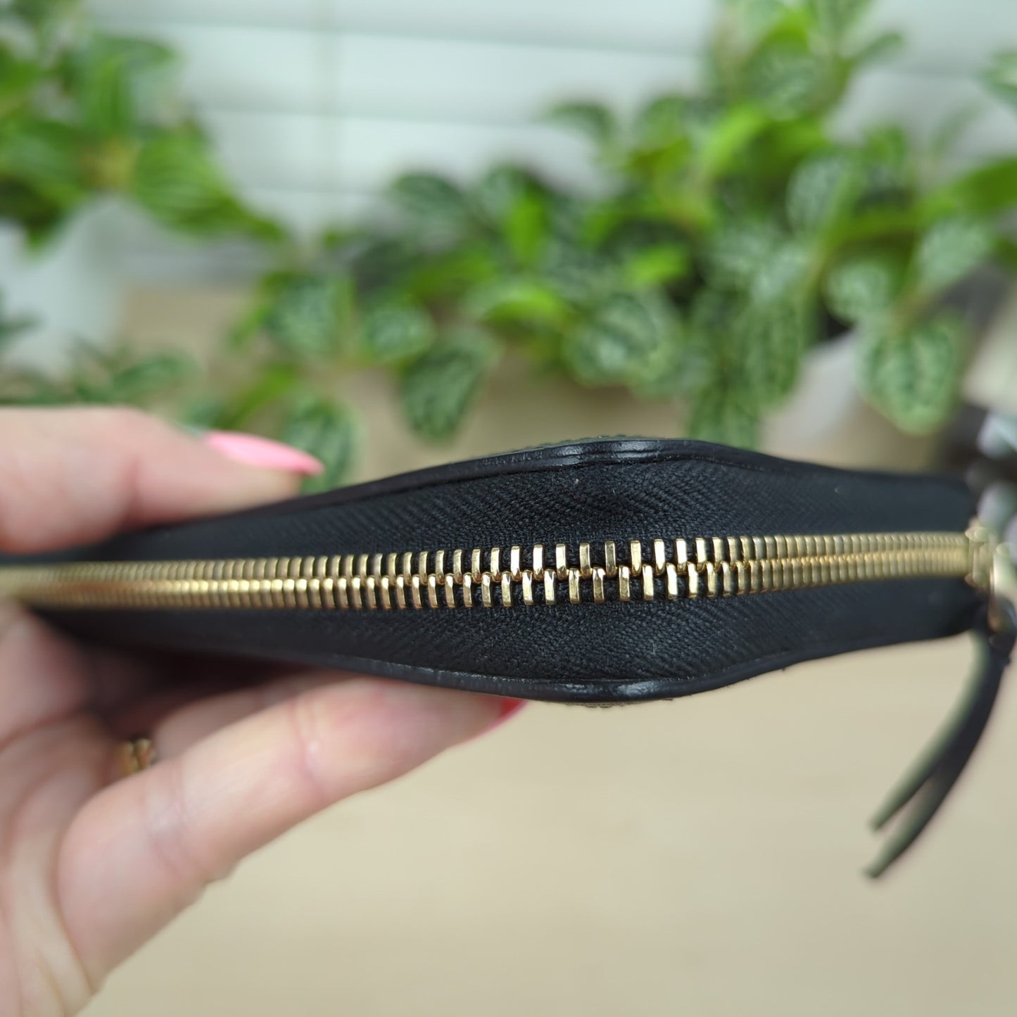 Gucci Original GG Web Zip Around Wallet