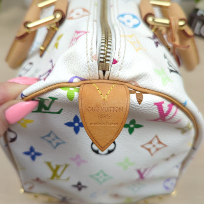 Louis Vuitton Murakami White Multicolor Monogram Speedy 30
