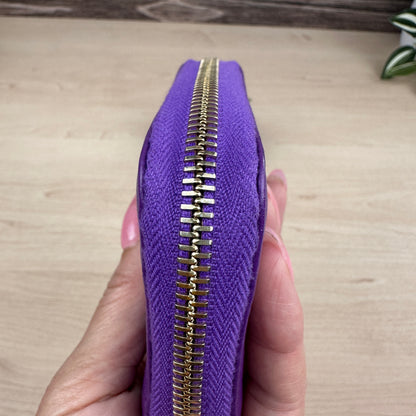 Gucci Purple Pebbled Leather Soho Zippy Compact Wallet