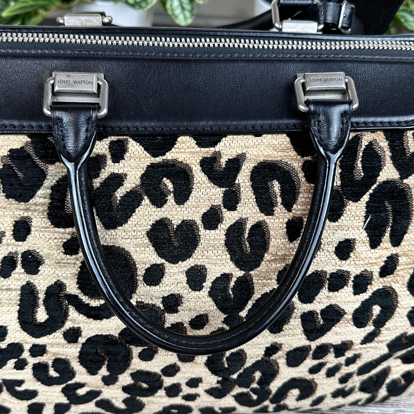 Louis Vuitton Limited Edition Stephen Sprouse Jacquard Velvet Leopard Print Speedy