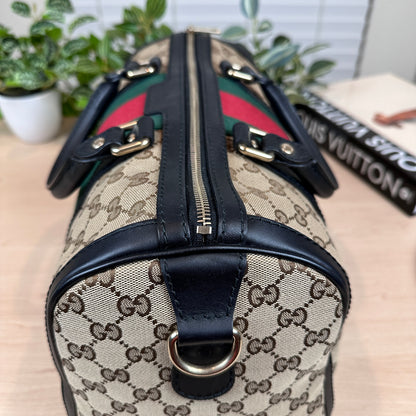 Gucci Original Boston Web  Black Leather