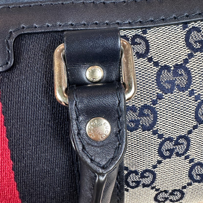 Gucci Original GG Canvas Medium Boston Bag Navy Blue