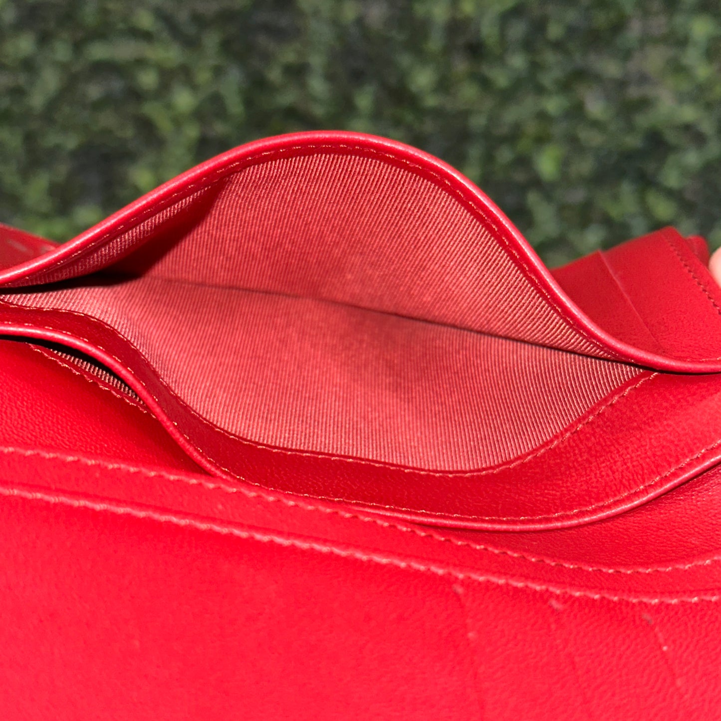 Chanel Red Quilted Leather CC French Wallet