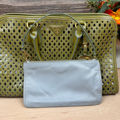 Prada Pistachio Green Saffiano Peforated Handbag