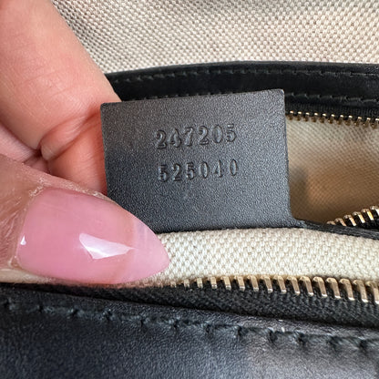 Gucci Original Boston Web  Black Leather