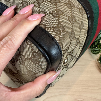 Gucci Original GG Boston Vintage Web Dark Brown