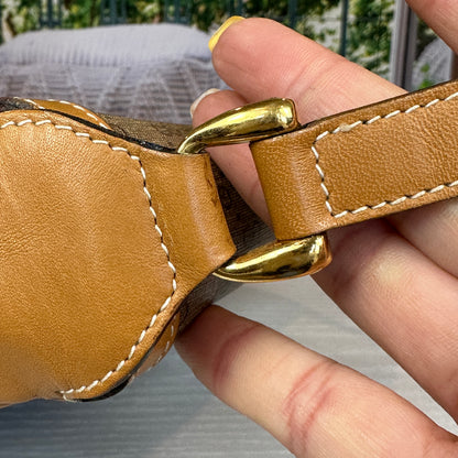Gucci Micro GG Brown Coated Canvas Flap Crossbody Bag
