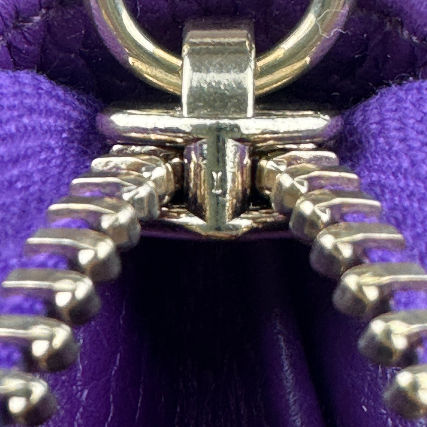 Gucci Purple Pebbled Leather Soho Zippy Compact Wallet