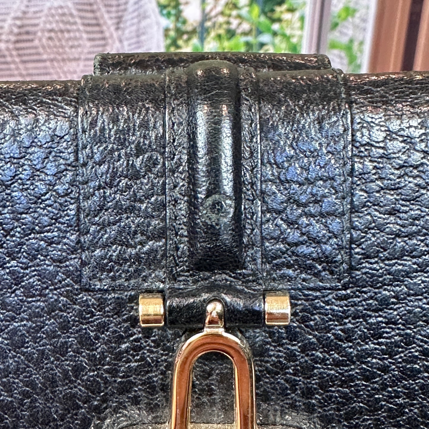 Gucci Junco Black Leather Folio Long Wallet