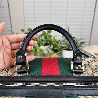 Gucci Original Boston Web  Black Leather