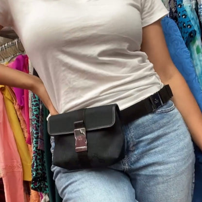 Gucci GG Web Buckle Belt Bag Black