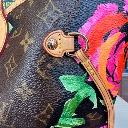 Louis Vuitton Limited Edition Stephen Sprouse Monogram Roses Neverfull MM