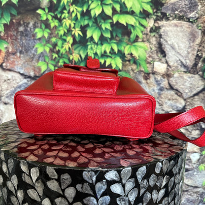 Gucci Red Bamboo Leather  Backpack