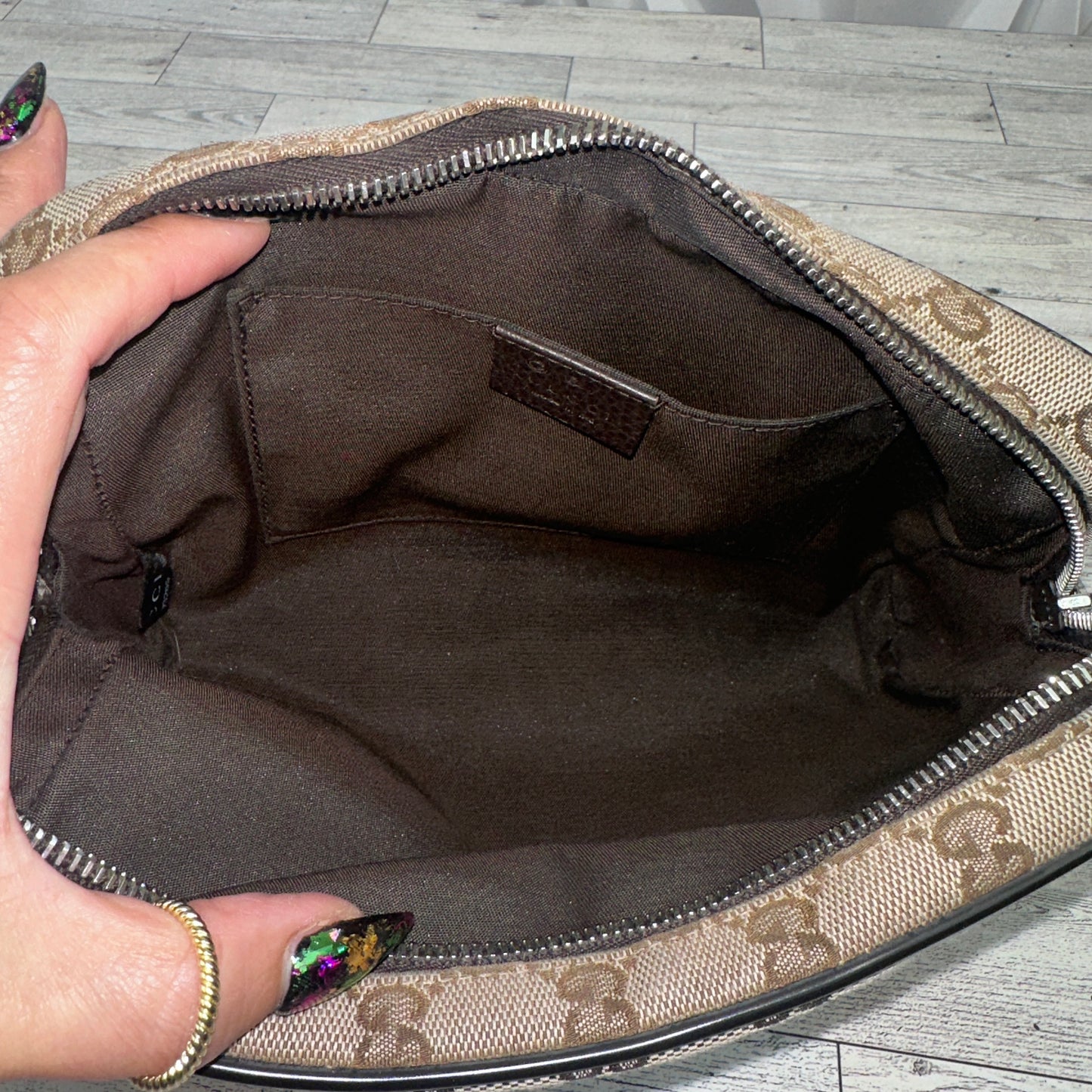 Gucci Original Monogram Belt Bag Dark Brown