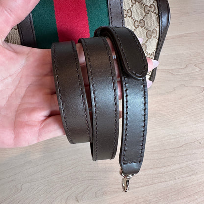 Gucci Original GG Small Boston Vintage Web Dark Brown