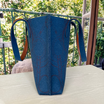 Hermes Blue Karimi MM Tote