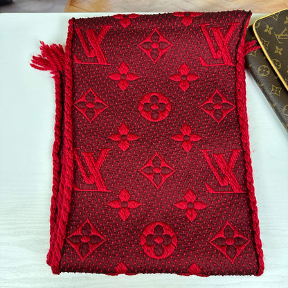 Louis Vuitton Logomania Scarf Red