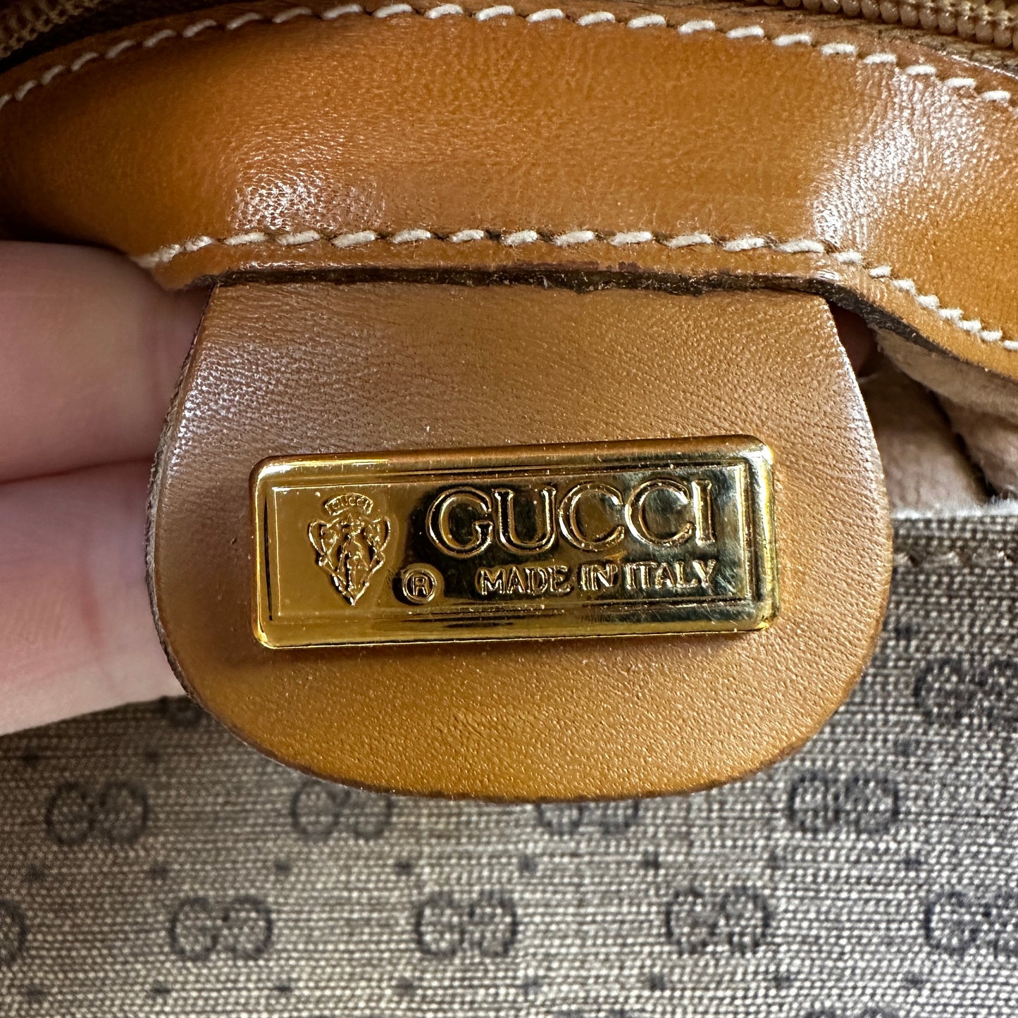 Gucci Micro GG Brown Coated Canvas Flap Crossbody Bag