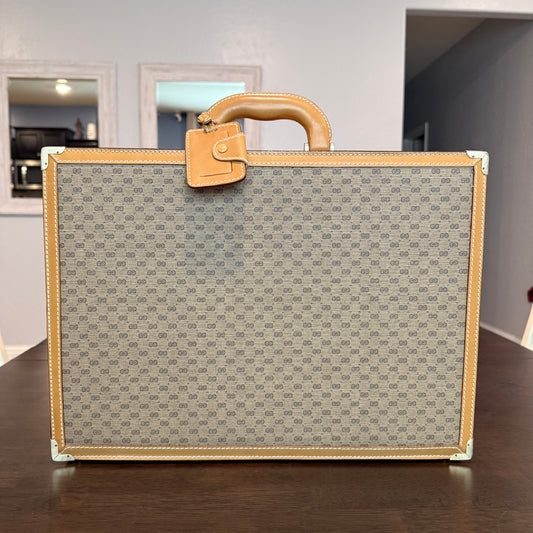 Beige/Brown Micro GG Hard Briefcase