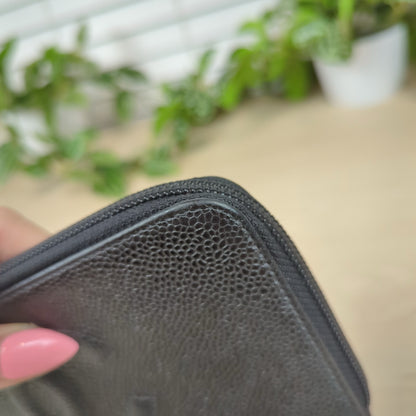 Chanel Caviar Timeless CC Zipped Wallet Black