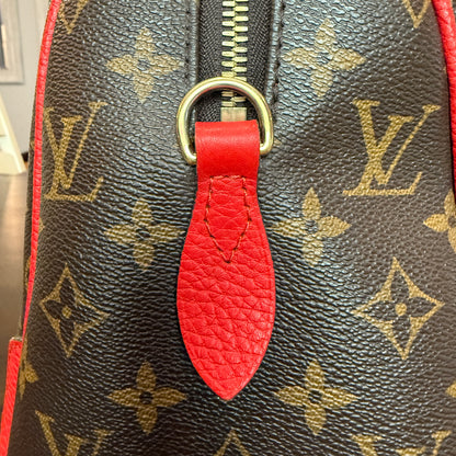 Retiro NM 2-Way Bag in Coquelicot Leather and
Monogram Canvas