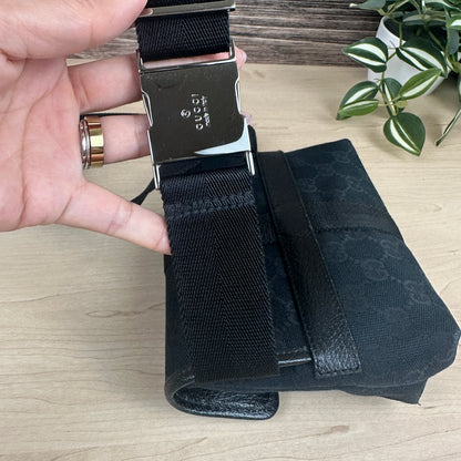 Gucci GG Web Buckle Belt Bag Black