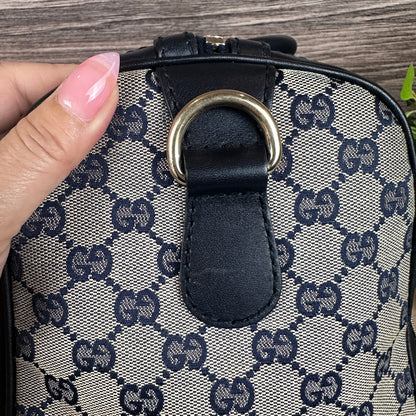 Gucci Original GG Canvas Medium Boston Bag Navy Blue