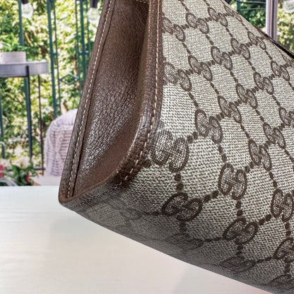 Gucci Brown GG Supreme Web Clutch Bag