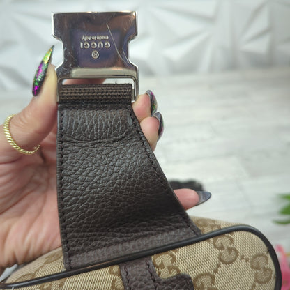 Gucci Original Monogram Belt Bag Dark Brown