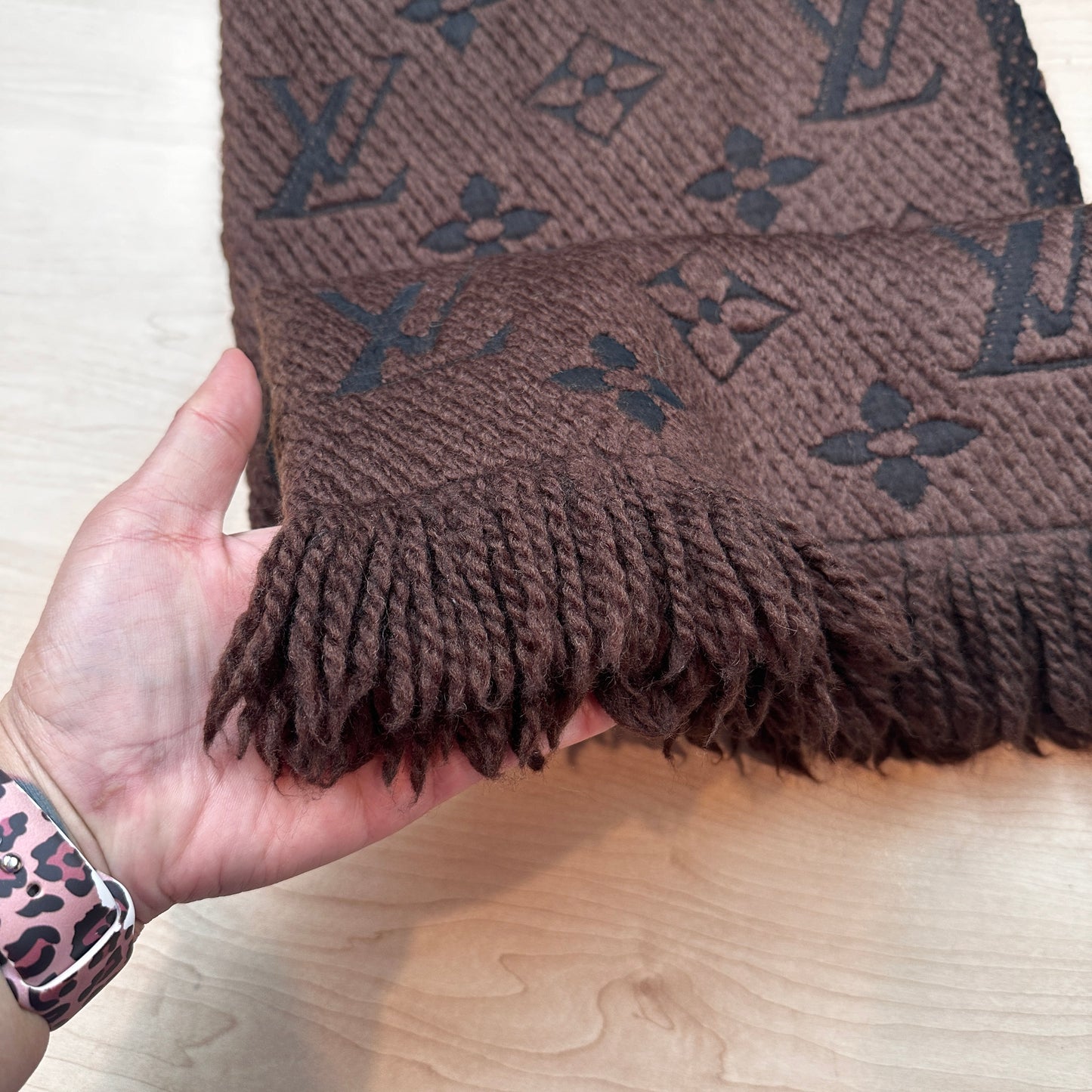 Louis Vuitton Logomania Scarf Brown