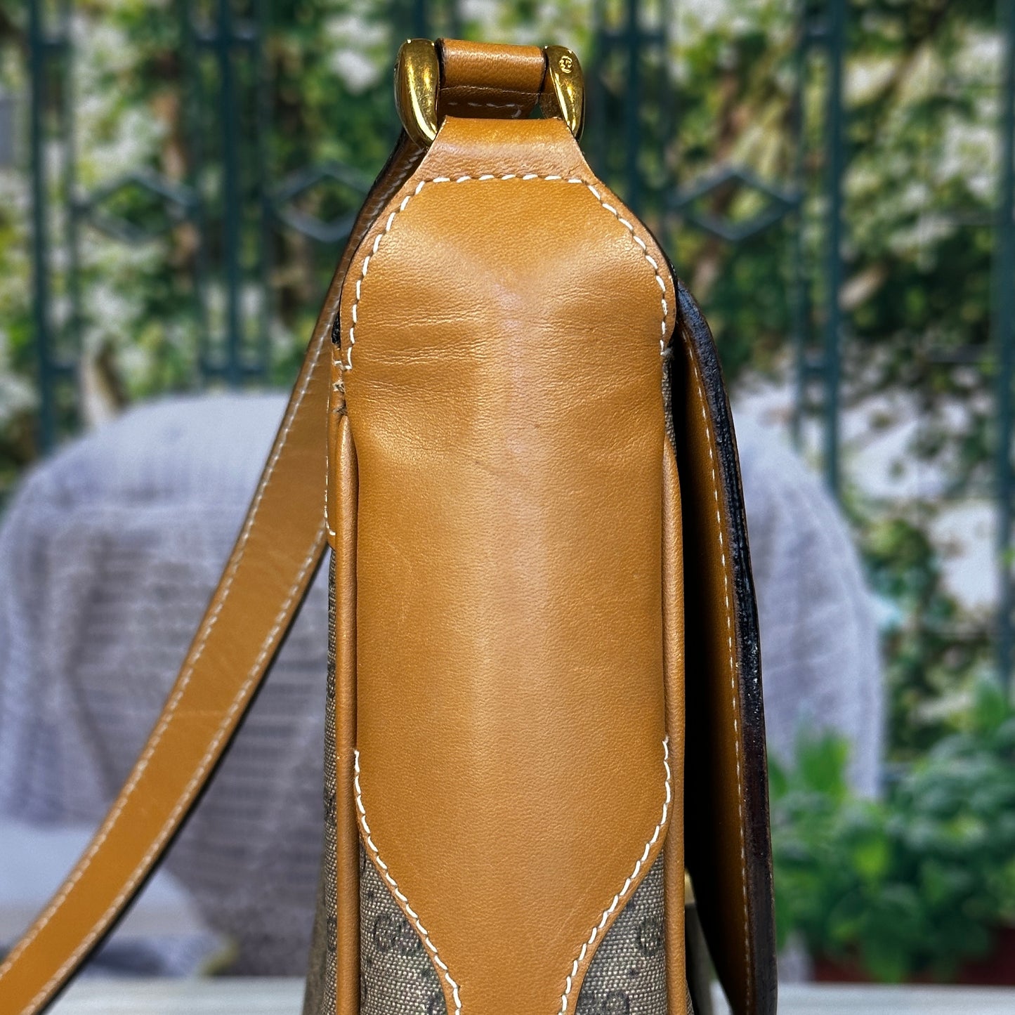 Gucci Micro GG Brown Coated Canvas Flap Crossbody Bag