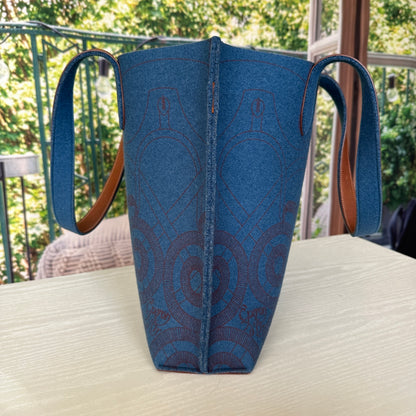 Hermes Blue Karimi MM Tote