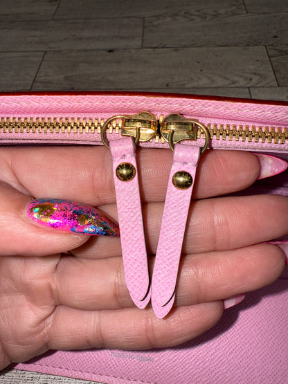 Louis Vuitton Insolite Clutch Wallet White Multicolor Litchi Pink