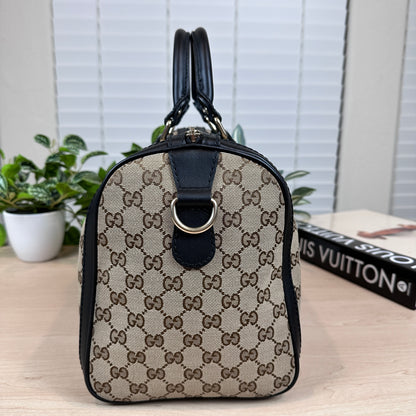 Gucci Original Boston Web  Black Leather