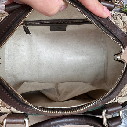 Gucci Original GG Small Boston Vintage Web Dark Brown
