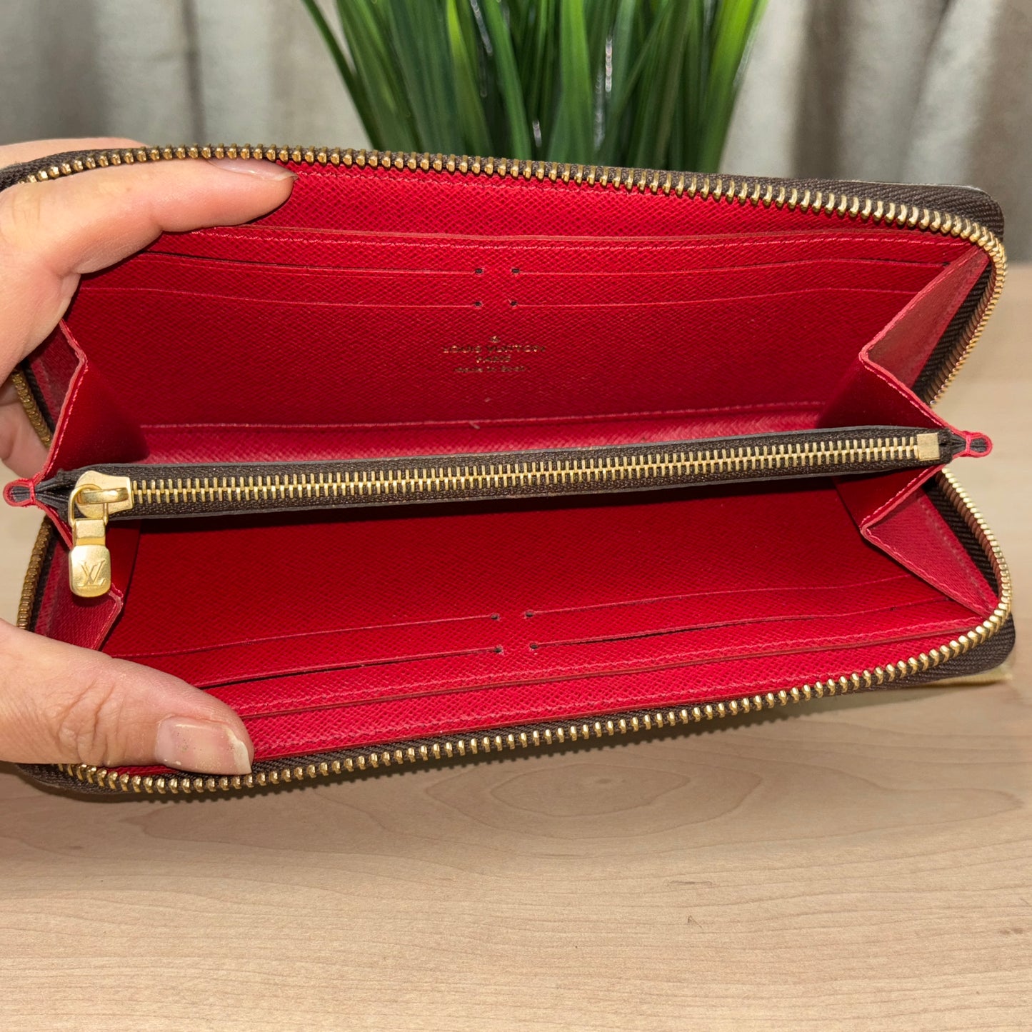 Louis Vuitton Damier Clemence Wallet Cherry