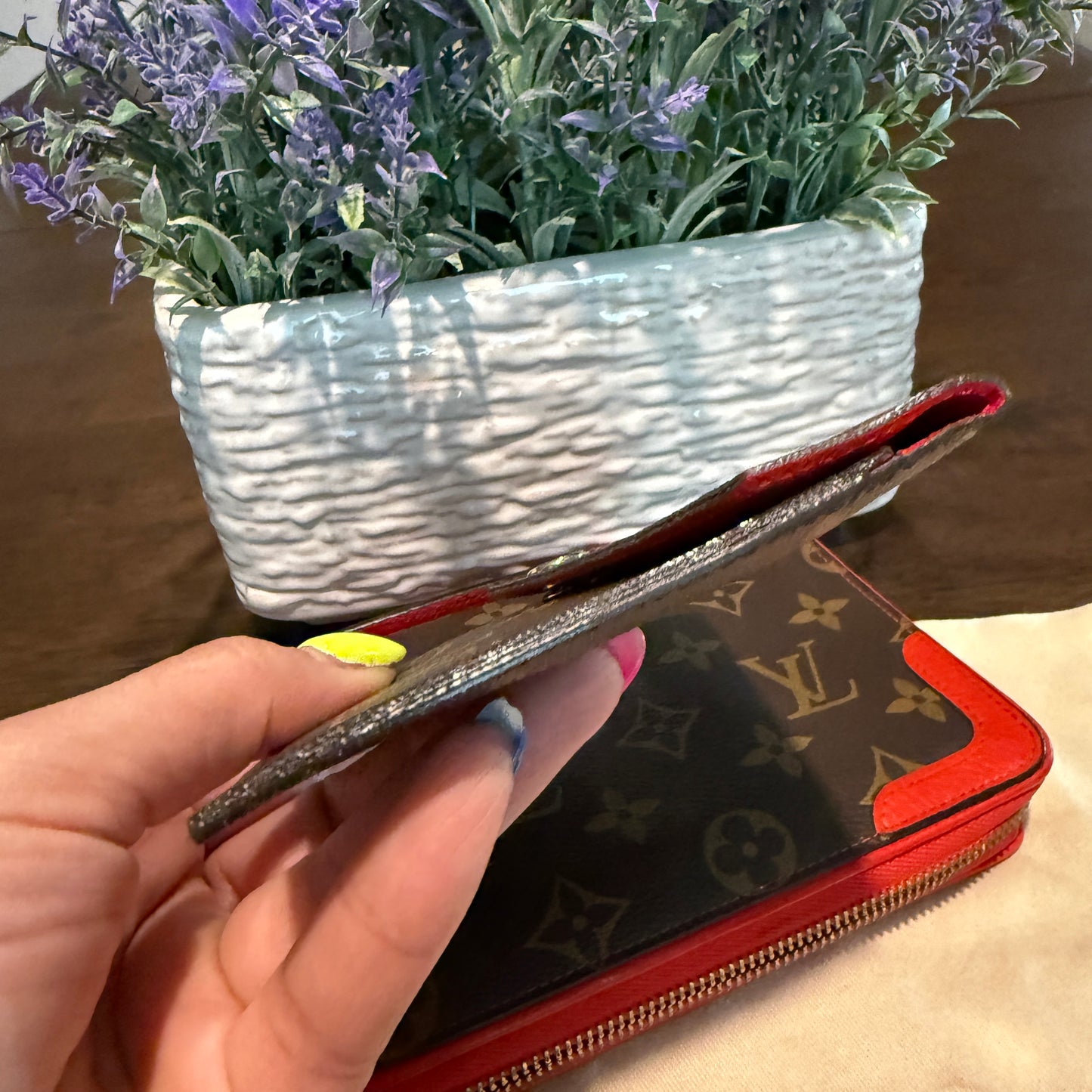 Daily Organizer Clutch Wallet in Cherry Red