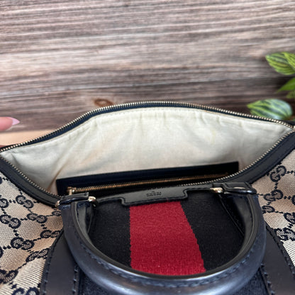 Gucci Original GG Canvas Medium Boston Bag Navy Blue