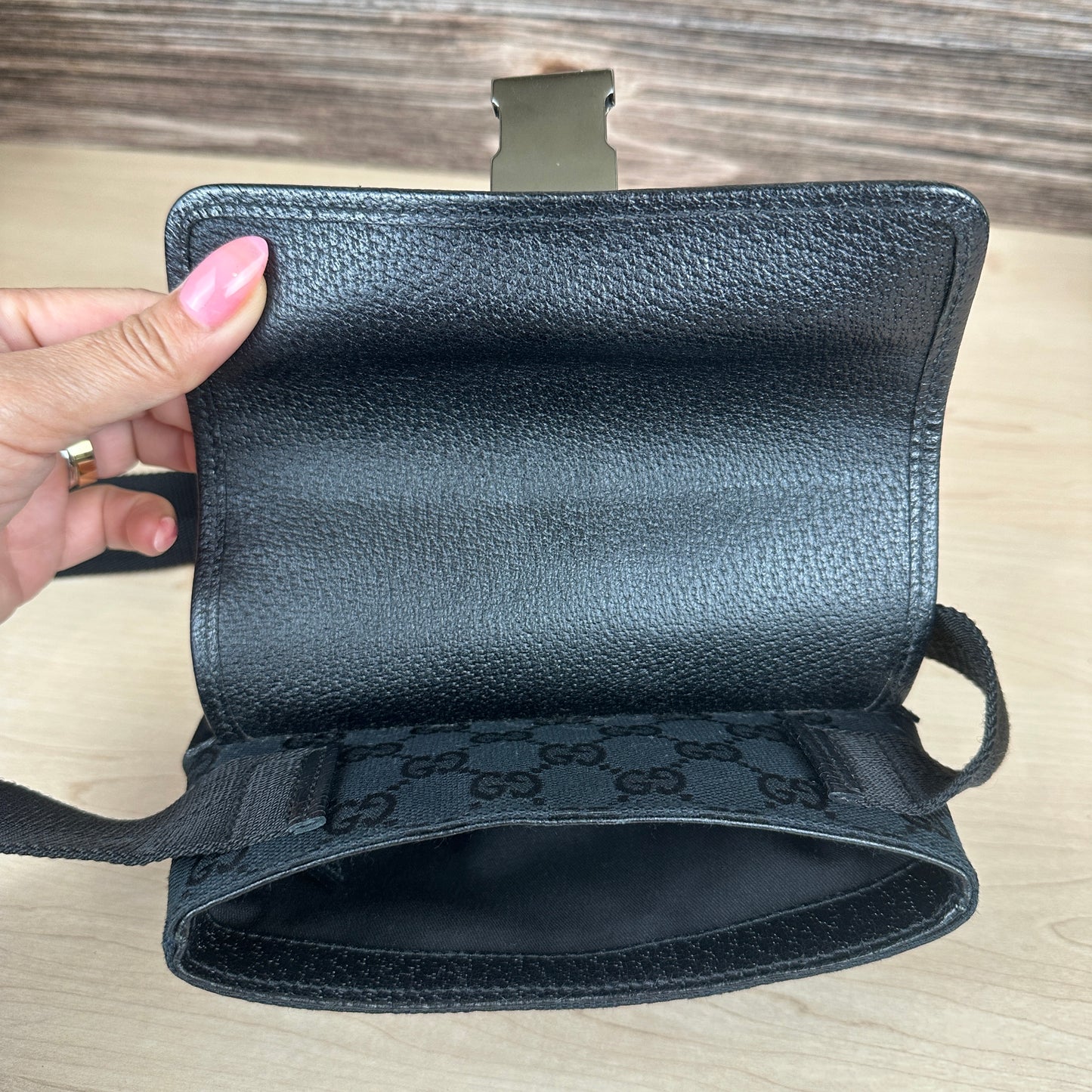 Gucci GG Web Buckle Belt Bag Black