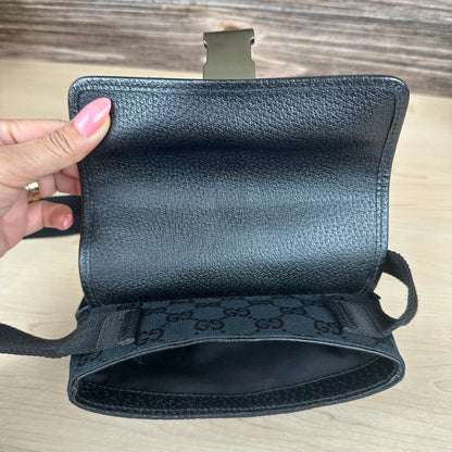 Gucci GG Web Buckle Belt Bag Black
