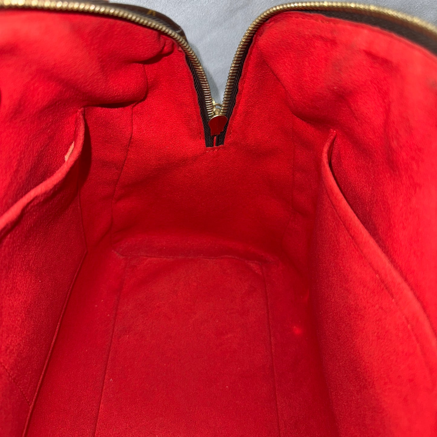 Retiro NM 2-Way Bag in Coquelicot Leather and
Monogram Canvas