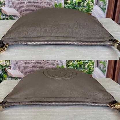 Gucci Gray Leather Soho Messenger Bag