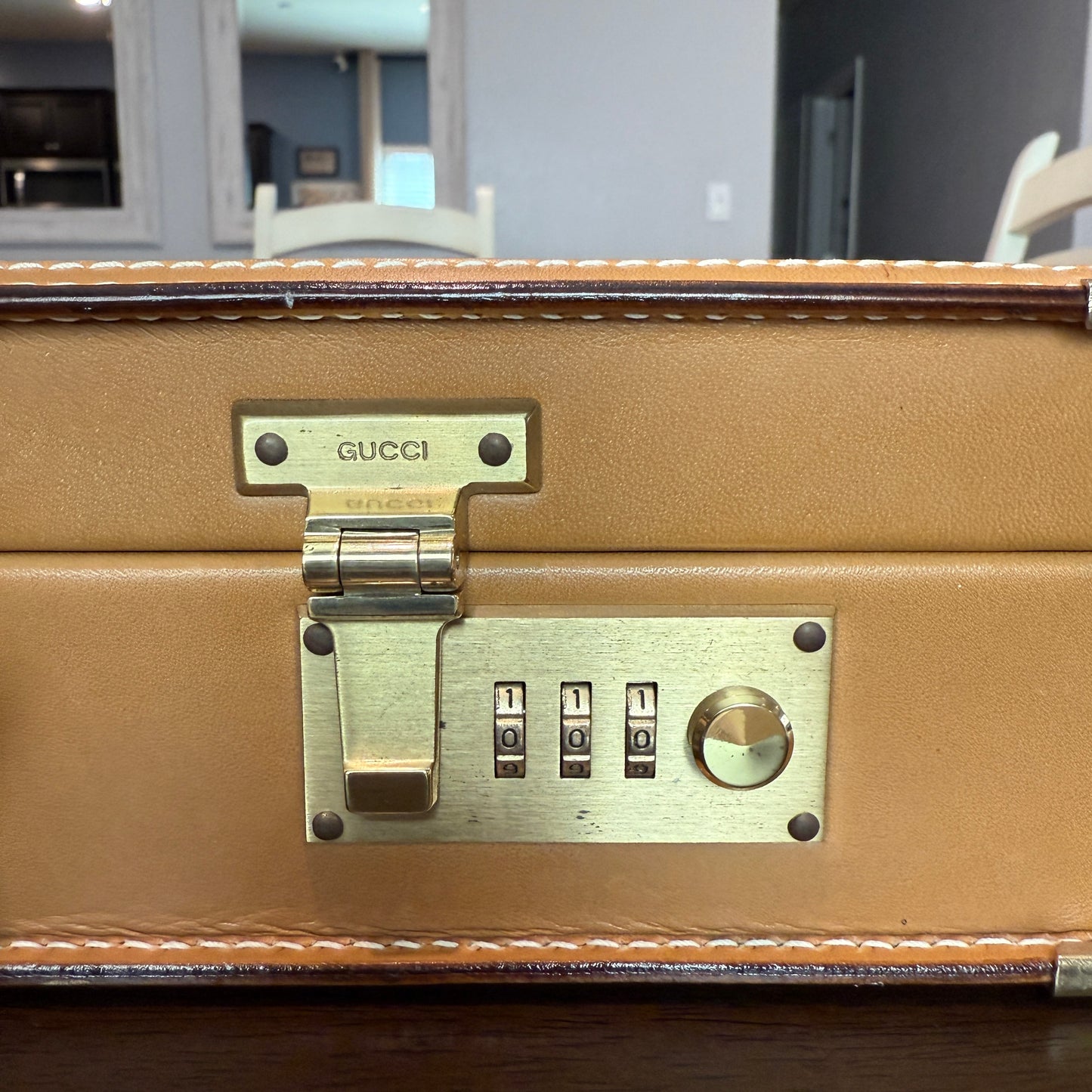 Beige/Brown Micro GG Hard Briefcase