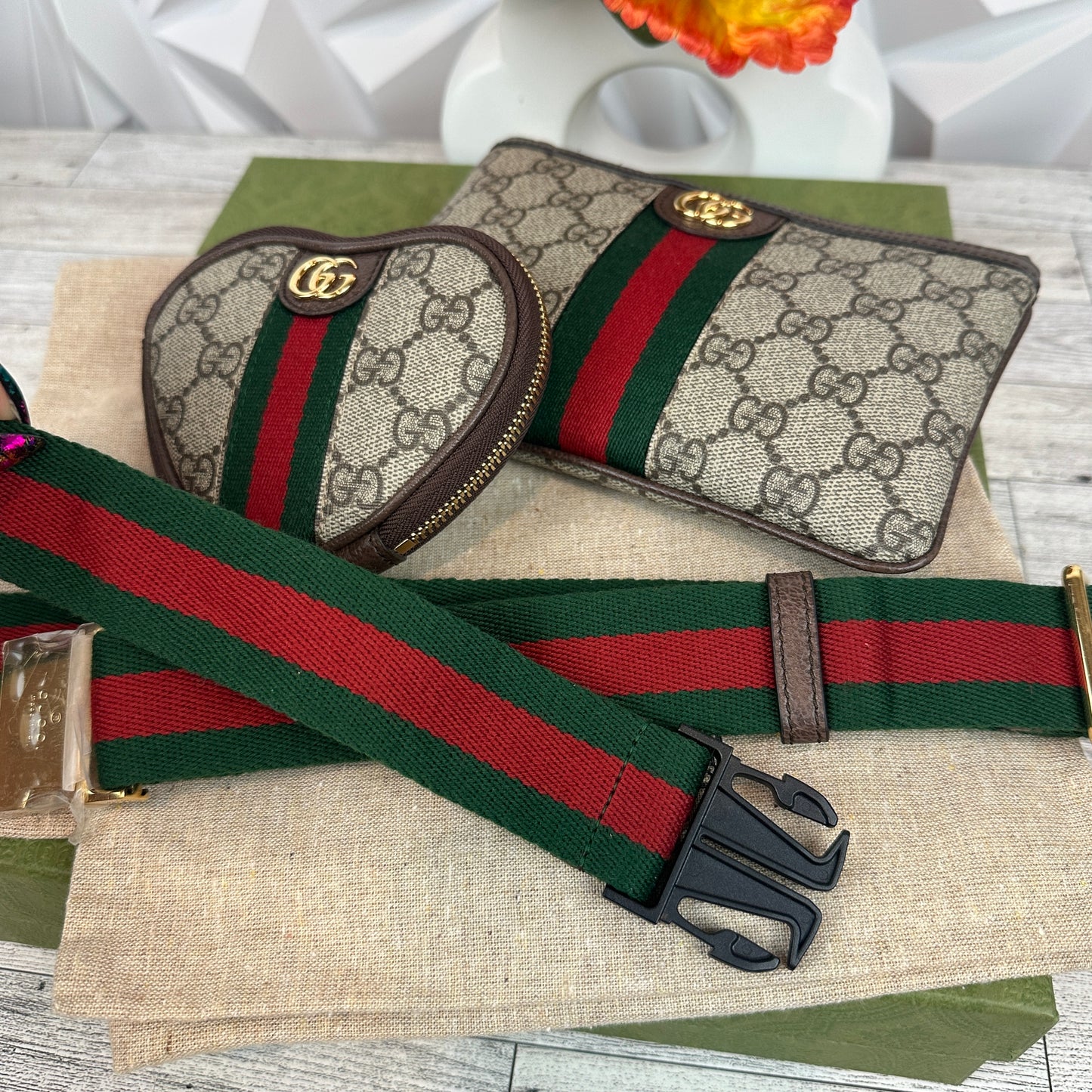 Gucci Ophidia Heart Utility Belt Bag