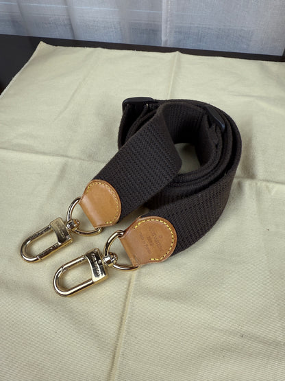 Brown Adjustable Webbed Strap – Vachetta & Gold-Tone Hardware